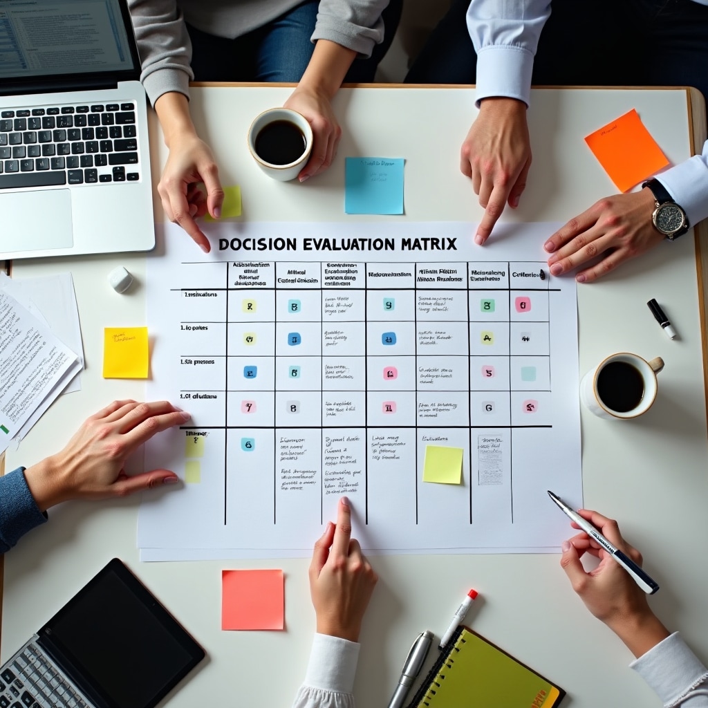 Decision evaluation matrix and criteria